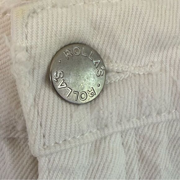 Rolla’s Dusters High Rise Slim Distressed White Denim Shorts Size 27 - Picture 4 of 8